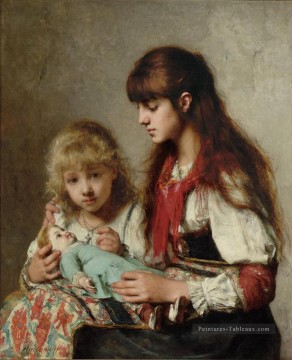 Sœurs fille portrait Alexei Harlamov Peinture à l'huile